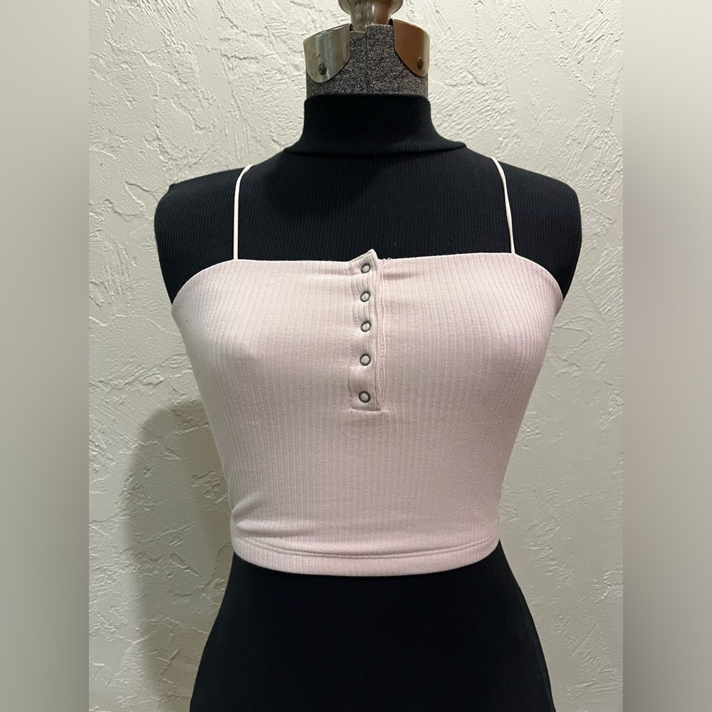 Pink cropped tank top